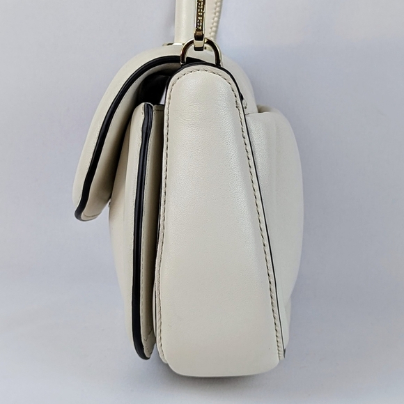 kate spade Puffy Mini Handle Crossbody Bag Leather Parchment Winter White NWT - Picture 7 of 13